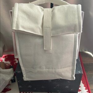 Stylish White Canvas lunch tote